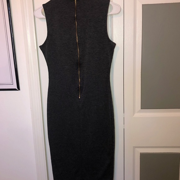 Dark Grey Turtle Neck Midi Dress - Picture 5 of 5